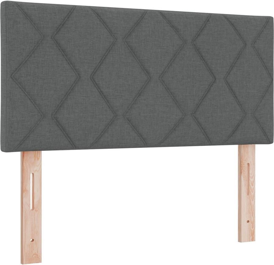 VidaXL Stoffen Hoofdbord Geometric Handmatig Donkergrijs 90 cm Stof