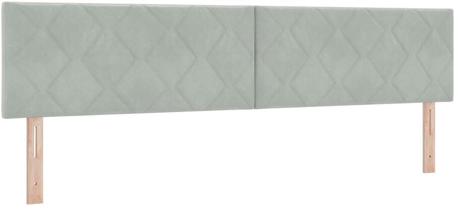 VidaXL Hoofdbord met Diamantblokken Design Lichtgrijs 200 cm van Fluweel - Foto 3