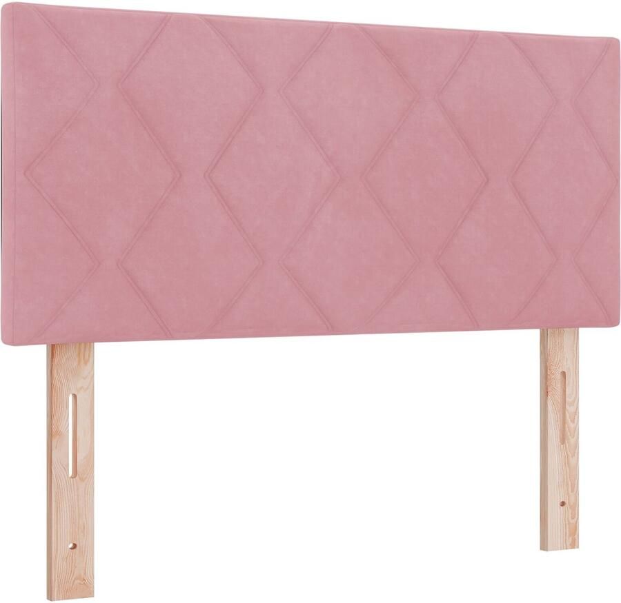 VidaXL Hoofdbord Wandgemonteerd Geometrisch Roze 100 cm Fluweel