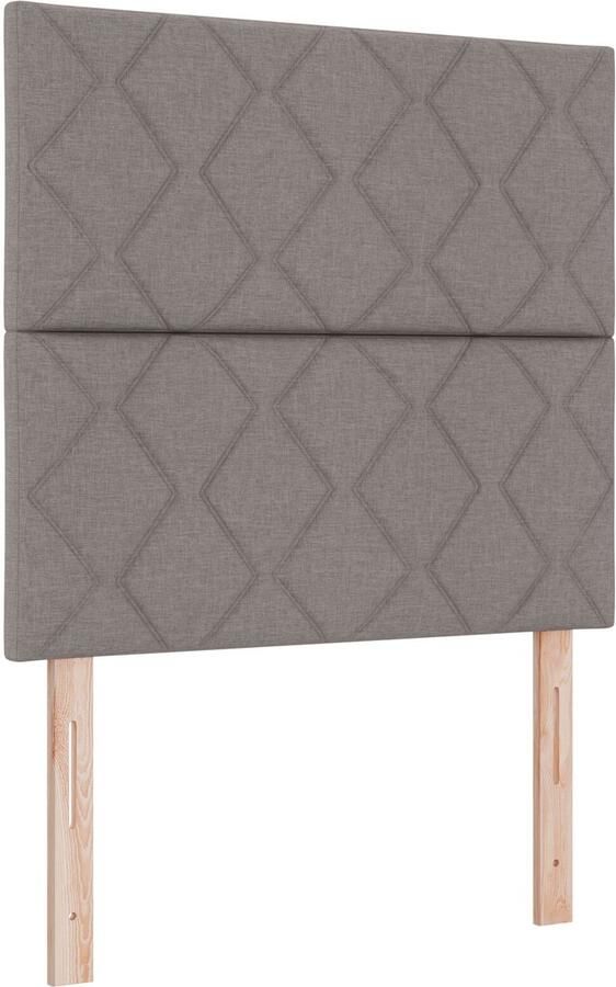 VidaXL Hoofdbord Diamant Blokken Ontwerp Taupe 100 cm Stof Hoofdbord Diamant Blokken Ontwerp Taupe 200 cm Stof