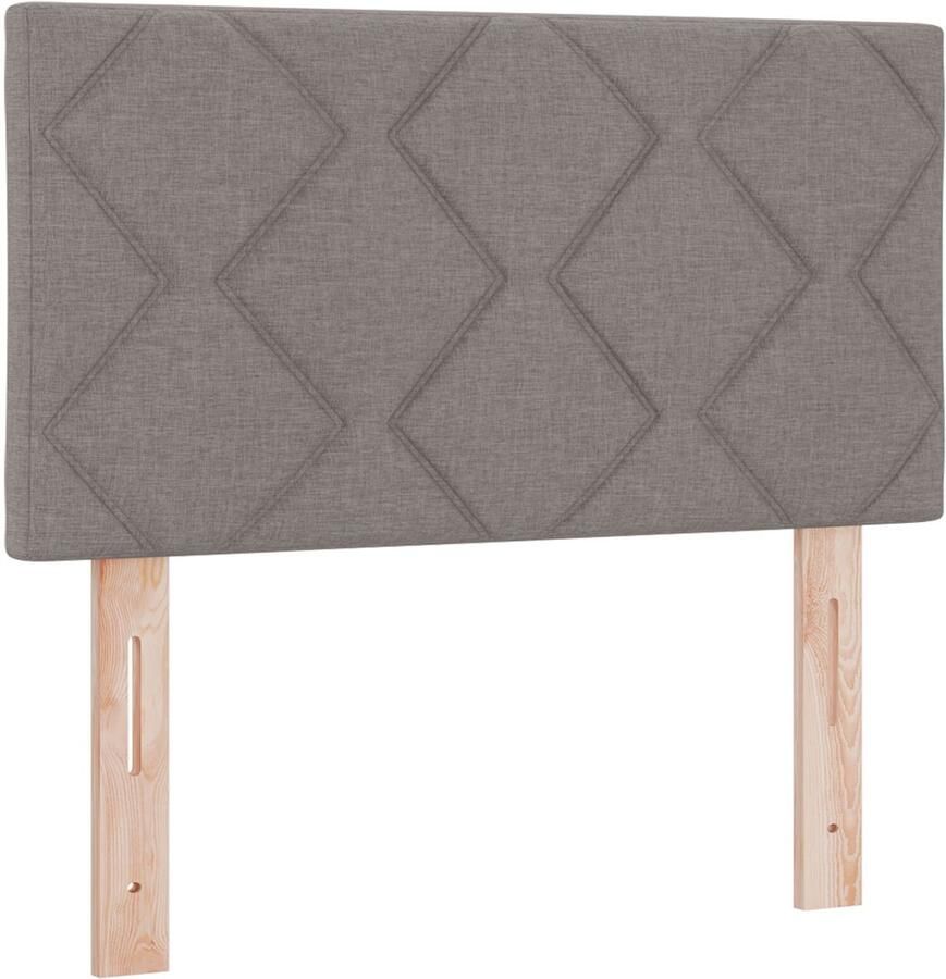 VidaXL Stoffen Hoofdbord Geometrisch met hoofdeinde Taupe 80 cm Stof - Foto 2