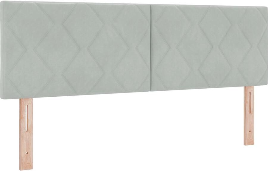 VidaXL Hoofdbord Wandgemonteerd Geometrisch Lichtgrijs 160 cm Fluweel