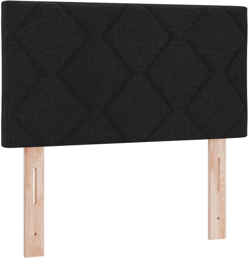 VidaXL Stoffen Hoofdbord Geometrisch met hoofdeinde Zwart 80 cm Stof