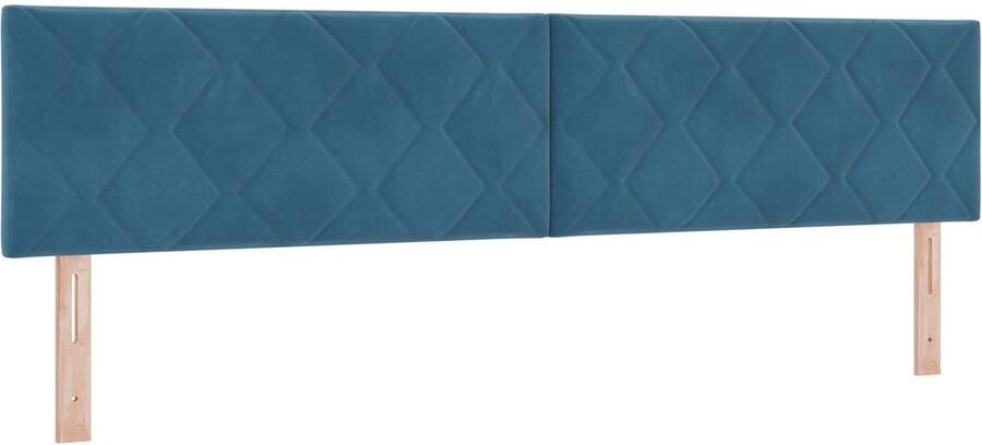 VidaXL Hoofdbord met een Diamantblok ontwerp in Donkerblauw 200cm Fluweel