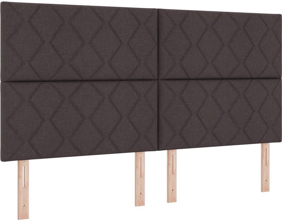 VidaXL Stoffen Hoofdbord Geometric Handmatig Donkerbruin 180 cm Stof - Foto 2