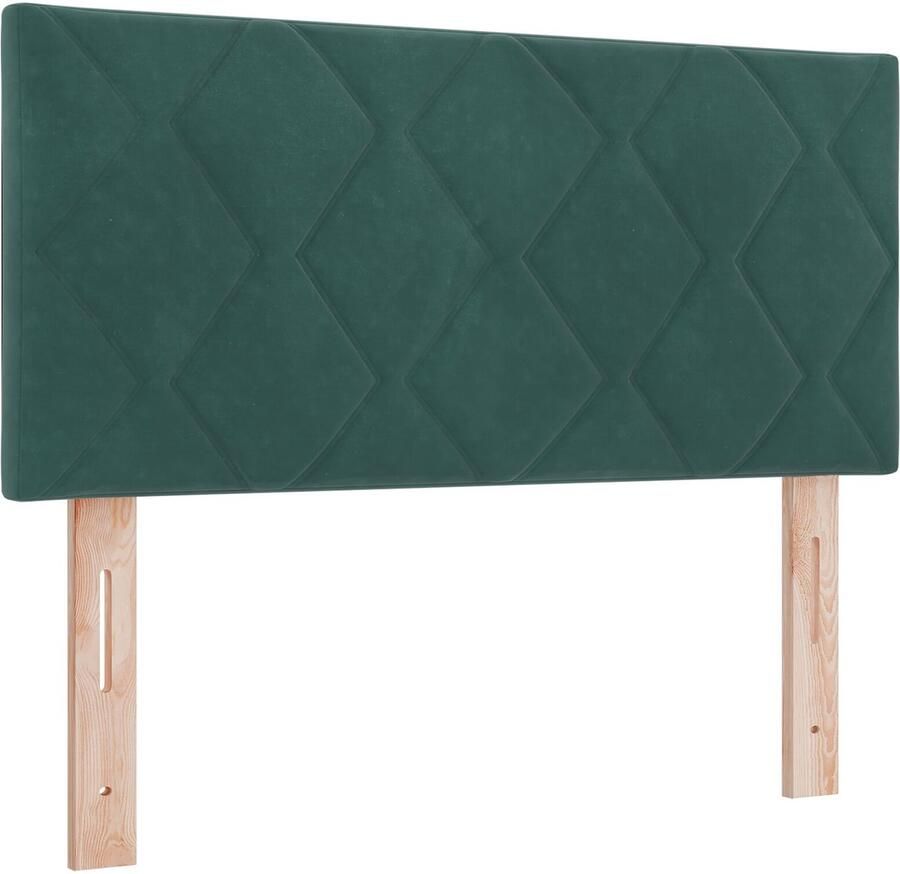 VidaXL Hoofdbord Wandgemonteerd Geometrisch Donkergroen 100 cm Fluweel