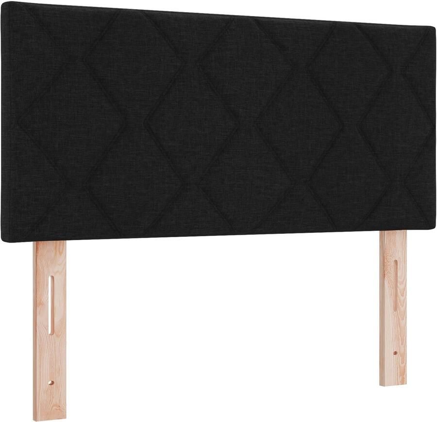 VidaXL Stoffen Hoofdbord Geometrisch met hoofdeinde Zwart 90 cm Stof