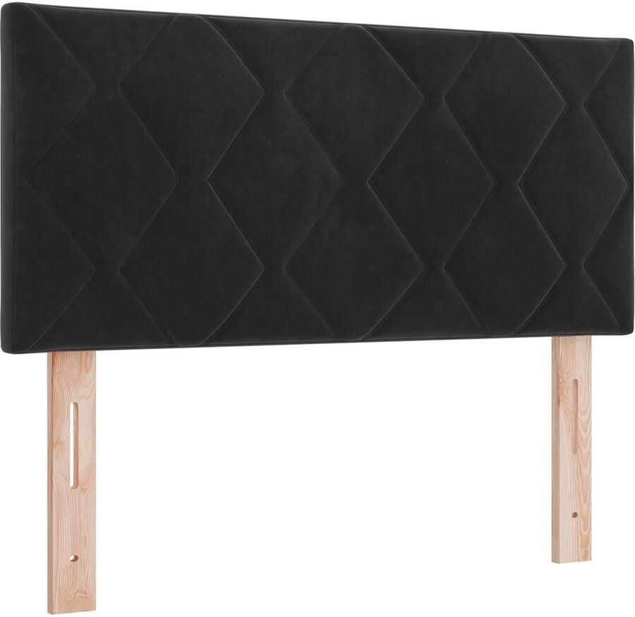 VidaXL Zwart Fluwelen Hoofdbord met Diamantblokontwerp – 100 cm