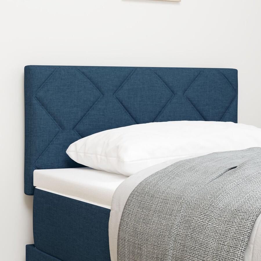VidaXL Stoffen Hoofdbord Geometrisch met hoofdeinde Blauw 80 cm Stof