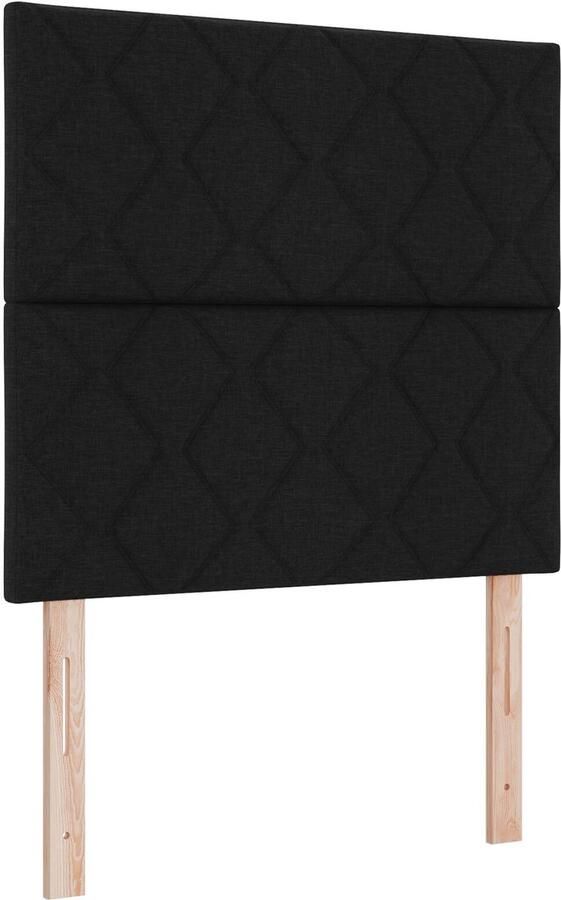 VidaXL Hoofdbord Diamond Blokken Ontwerp Zwart 100 cm Stof Hoofdbord Diamond Blokken Ontwerp Zwart 200 cm Stof - Foto 2