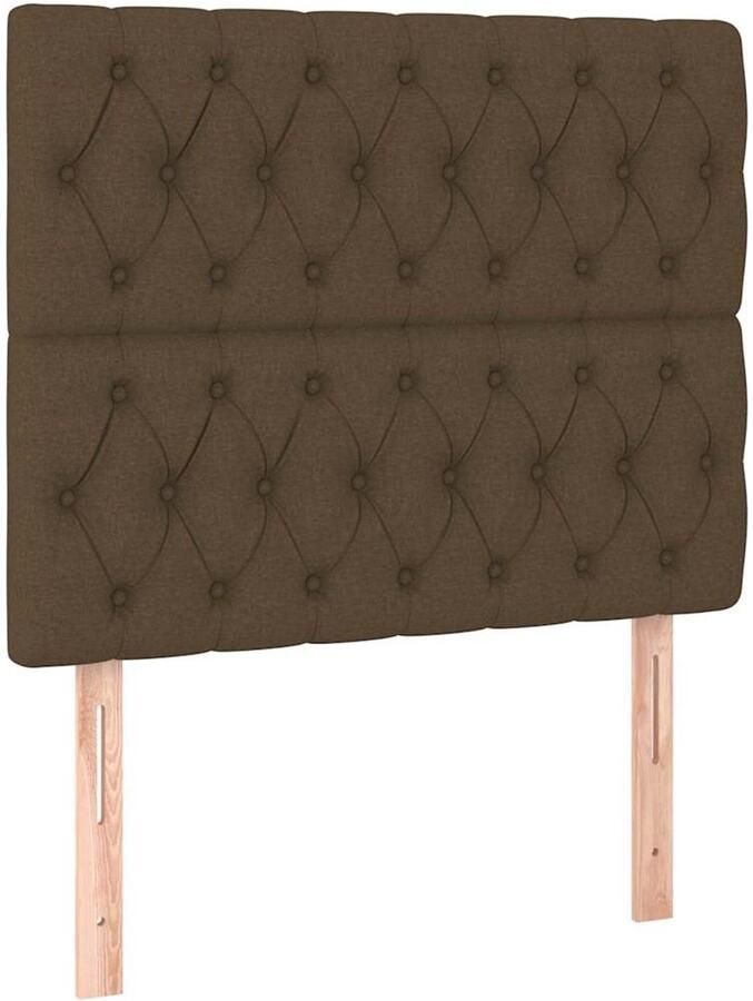 VidaXL Hoofdborden 2 st 90x7x78 88 cm stof donkerbruin - Foto 2