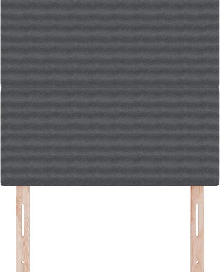 VidaXL Hoofdbord Eenvoudig Ontwerp Donkergrijs 80 cm Corduroy Stof - Foto 2