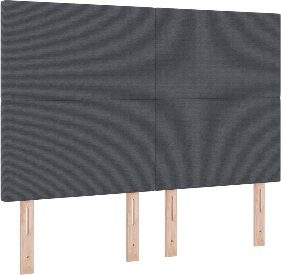 VidaXL Hoofdbord Eenvoudig Ontwerp Donkergrijs 160 cm Corduroy Stof