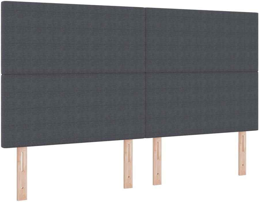 VidaXL Hoofdbord Eenvoudig Ontwerp Donkergrijs 180 cm Corduroy Stof - Foto 2
