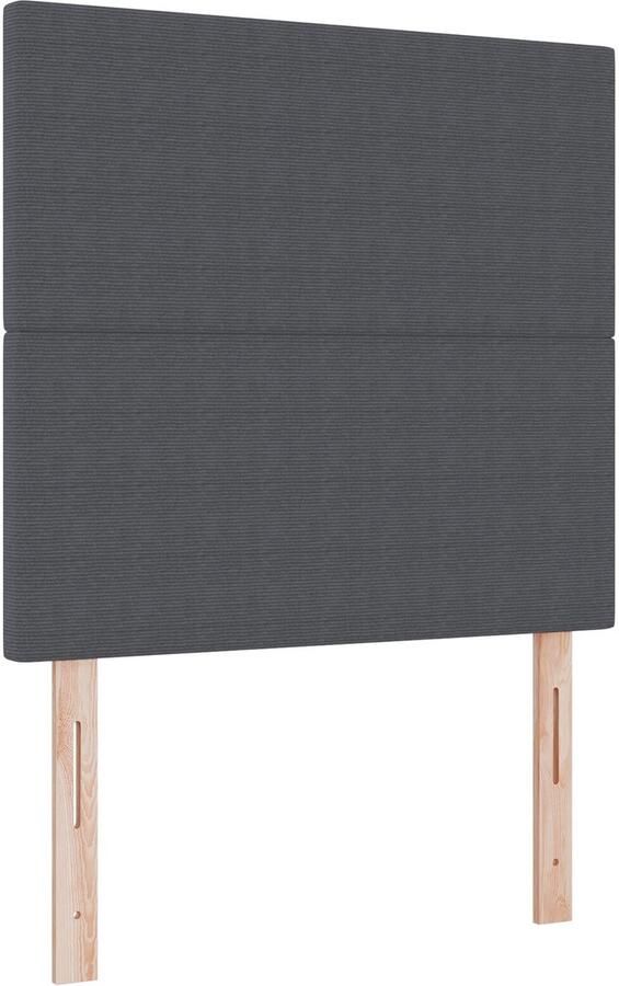 VidaXL Hoofdbord Eenvoudig Ontwerp Donkergrijs 80 cm Corduroy Stof
