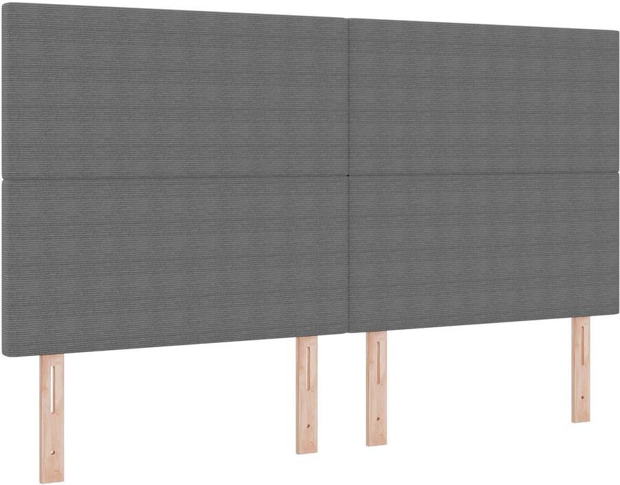 VidaXL Hoofdbord Eenvoudig Ontwerp Lichtgrijs 180 cm Korreltapijt - Foto 2