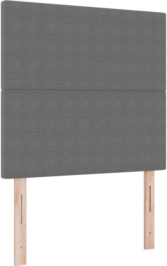 VidaXL Hoofdbord Eenvoudig Ontwerp Lichtgrijs 80 cm Corduroy Stof - Foto 2