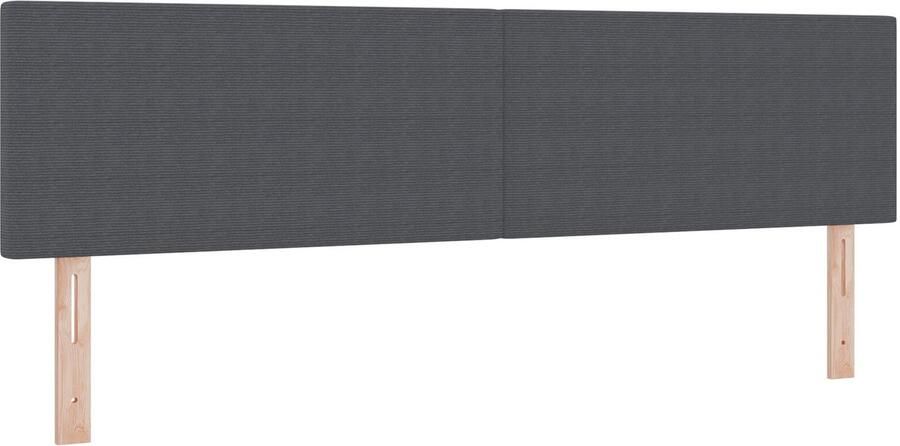 VidaXL Hoofdbord Simpel Ontwerp Donkergrijs 180 cm Corduroy Stof