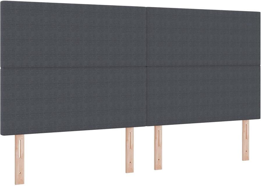 VidaXL Hoofdbord Donkergrijs Corduroy 200 x 5 x 118 128 cm Hoofdbord