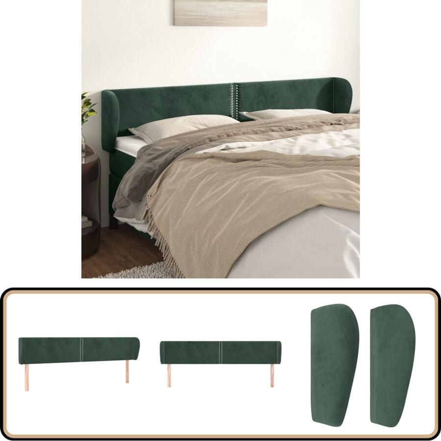 VidaXL Hoofdbord Fluweel 163x23x78 88 cm Groen Klassieke Hoofdbord Kopen Bedhoofd Velvet Hoofdbord Donkere Kleuren Hoofdbord
