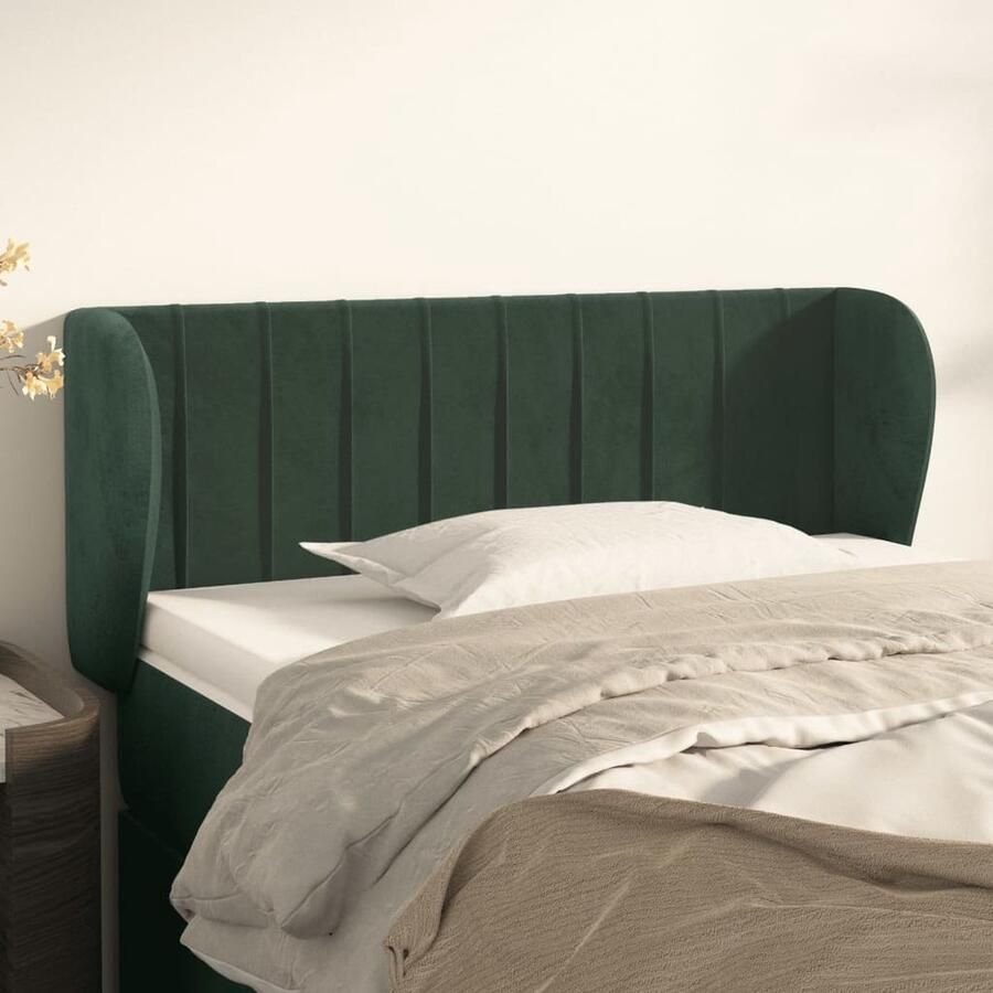 VidaXL Hoofdbord Fluweel Donkergroen 103x23x78 88 cm Hoofd Bord Hoofdeinde Beddecoratie Velvet Groen Donkere Kleuren - Foto 2