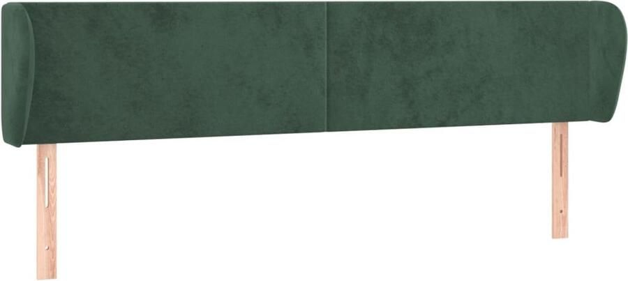 VidaXL Hoofdbord met randen 203x23x78 88 cm fluweel donkergroen