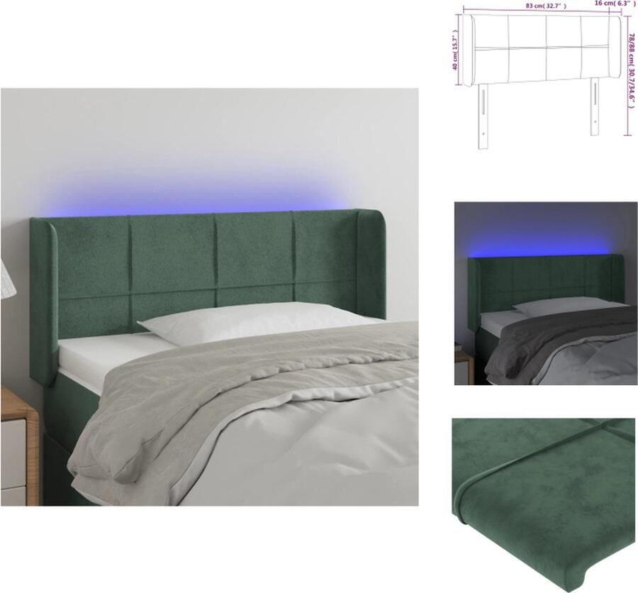 VidaXL LED Hoofdbord Klassiek Hoofdeinde Afmeting- 83 x 16 x 78 88 cm Ken- Verstelbaar Bedonderdeel - Foto 3