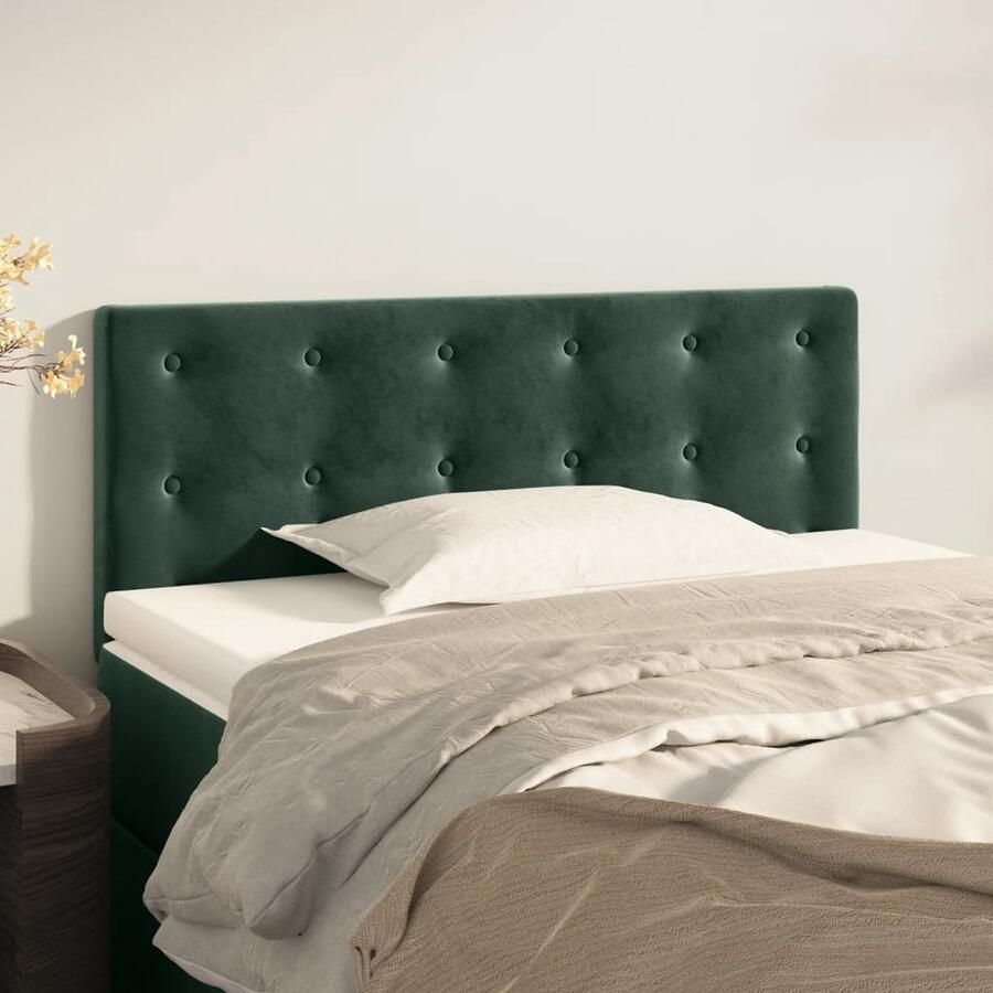 VidaXL Hoofdbord Fluweel Donkergroen 90x5x78 88 cm Hoofd Bord Hoofdbord Beddecoratie Velvet Groen Donkere Kleuren - Foto 2