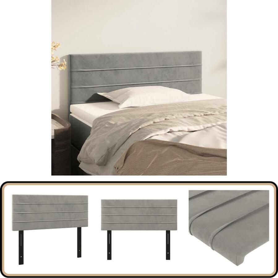 VidaXL Hoofdbord Fluweel Lichtgrijs 100x78 88cm Hoofdbord Velours Licht Grijs Slaapkamer Decoratie Design Hoofdbord Comfortabel Hoofdbord Houten Hoofdbord Beddecoratie Trendy Hoofdbord