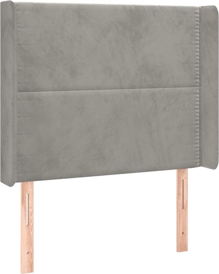 VidaXL Hoofdbord Fluweel Lichtgrijs 93x16x118 128 cm Hoofd Bord Hoofdbord Beddecoratie Luxe Hoofdbord Fluweel Hoofdbord Grijs Hoofdbord - Foto 2