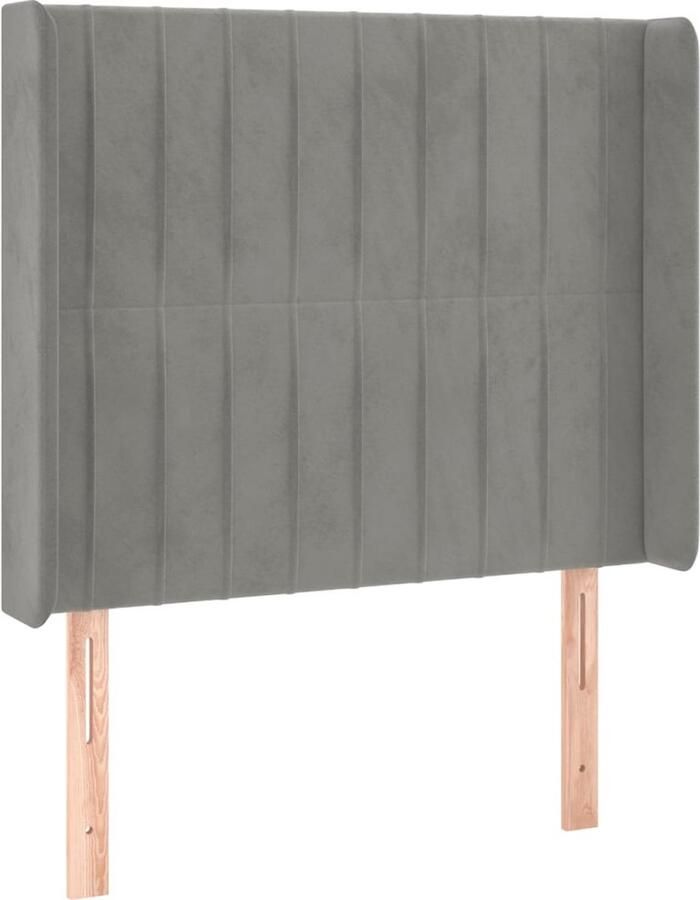 VidaXL Hoofdbord Fluweel Lichtgrijs 83x16x118 128 cm Hoofd Bord Hoofdeinde Bedding Accessoires Fluweel Grijs Luxe - Foto 2