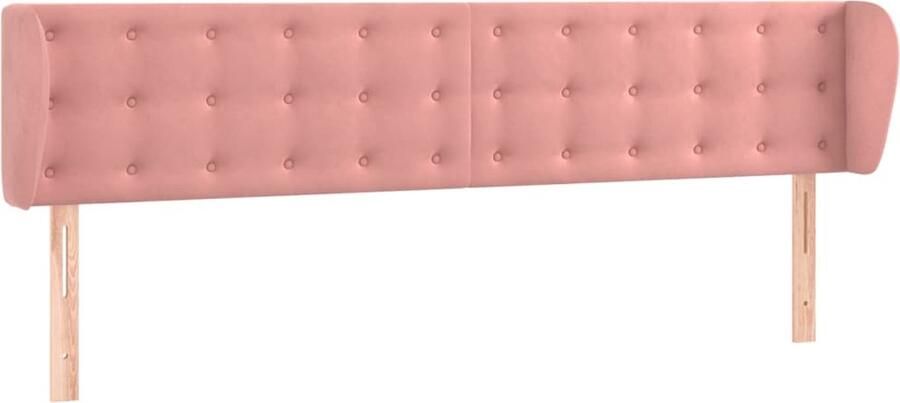 VidaXL Hoofdbord Fluweel Roze 203x23x78 88 cm Hoofd Bord Hoofdkussen Velvet Roze Tweepersoonsbed King Size Bed Luxe Bed Bedroom Decor Slaapkamer Accessoires - Foto 2
