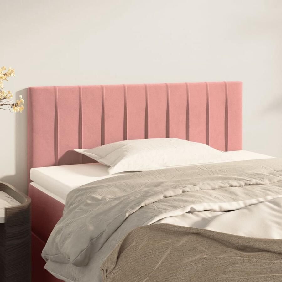VidaXL Hoofdbord Fluweel Roze 80x5x78 88 cm Hoofd Bord Hoofdkussen Bed Accessoires Klassiek Hoofdbord Velvet Hoofdbord Roze Hoofdbord - Foto 2