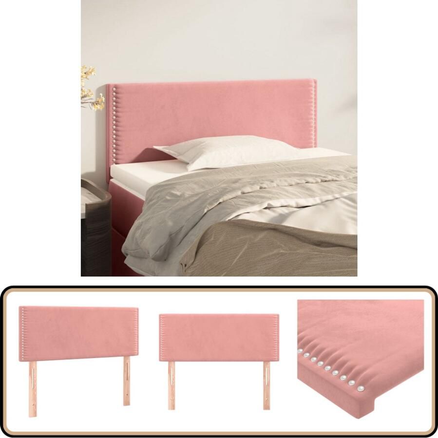 VidaXL Hoofdbord Fluweel Roze 80x5x78 88 cm Hoofd Bord Hoofdkussen Klassiek Hoofdbord Velvet Hoofdbord Roze Hoofdbord