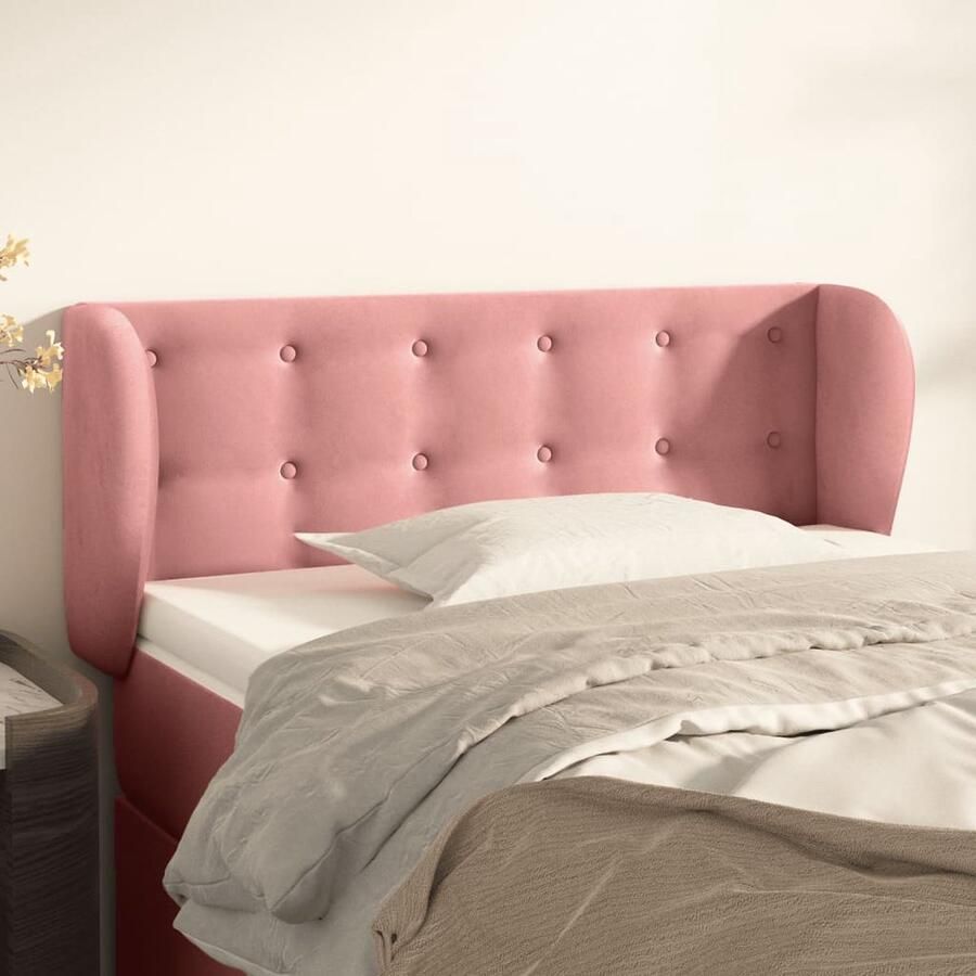 VidaXL Hoofdbord Fluweel Roze 83x23x78 88 cm Hoofd Bord Hoofdeinde Beddecoratie Velvet Roze Luxe Comfort - Foto 2
