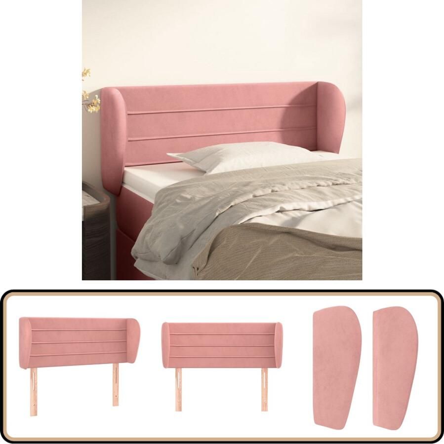 VidaXL Hoofdbord Fluweel Roze 83x23x78 88 cm Hoofd Bord Hoofdkussen Beddecoratie Slaap Accessoires Kamer Decoratie Roze Meubilair