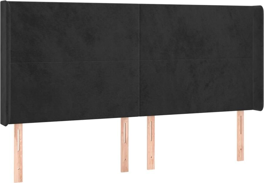 VidaXL Hoofdbord Fluweel Zwart 203x16x118 128 cm Klassieke Hoofdbord Zwarte Hoofdbord Velvet Hoofdbord Met Pootjes Adjustable Hoofdbord Leeshoek Maken Tvkijken In Bed - Foto 2