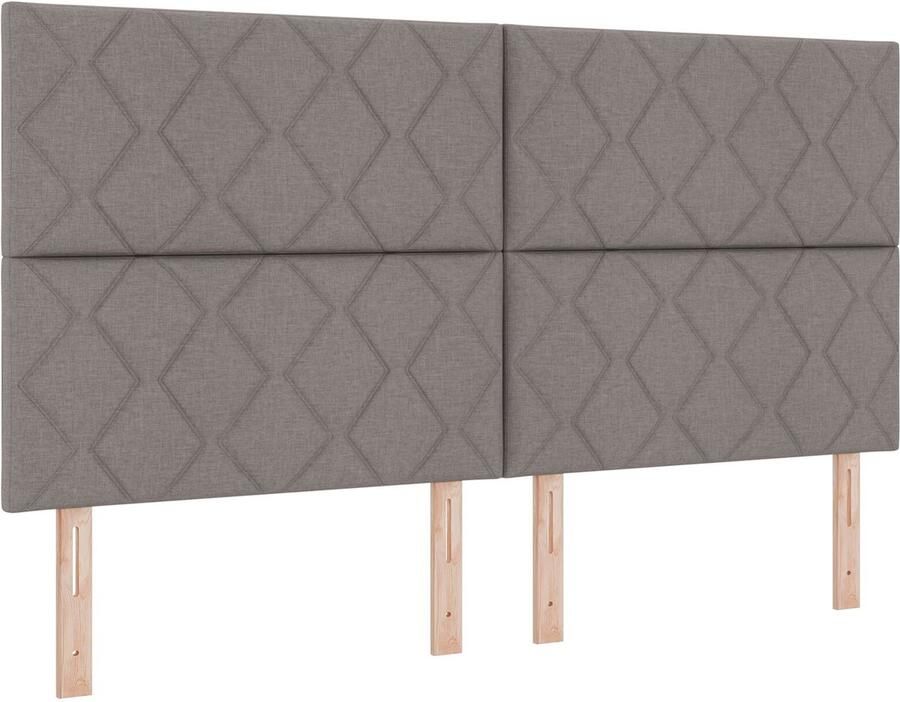 VidaXL Hoofdbord Geometrisch Blokken Patroon Taupe 180 cm Stof