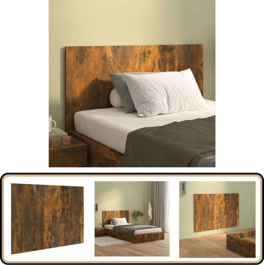 VidaXL Hoofdbord Gerookt Eiken 120x80 cm Wandhoofdbord Hoofdbord Houten Hoofdbord Bruine Hoofdbord Gerookte Eiken Bedroom Decor Slaapkamervloeren