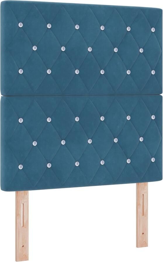 VidaXL Hoofdbord Glimmende Knop Tufted Donkerblauw 80 cm Fluweel Hoofdbord Glimmende Knop Tufted Donkerblauw 160 cm Fluweel