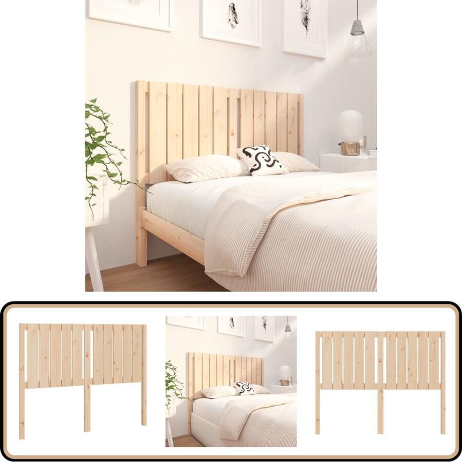 VidaXL Hoofdbord Grenenhout 125 5x100 cm Houten Hoofdeinde Grenenhout Hoofdbord Rustic Headboard Vintage Hoofsteun Hoofdbekleding Bedroom Decor Slaapkamer Accessoires