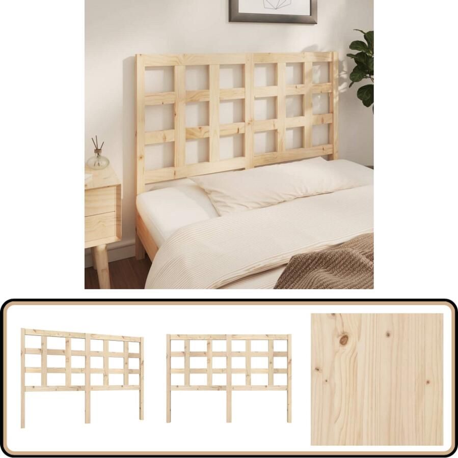 VidaXL Hoofdbord Grenenhout 140 5x4x100 cm Hoofd Bord Grenenhout Hoofdbord Houten Hoofdeinde Bed Accessoires Slaap Kamer Meubels Bruine Hoofdbord