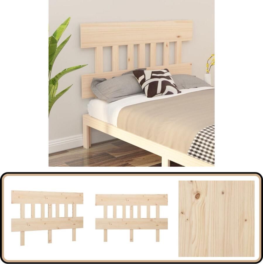 VidaXL Hoofdbord Grenenhout 143 5x81 cm Hoofdboard Houten Hoofdbord Hoofdeinde Rustic Decor Bruine Meubels