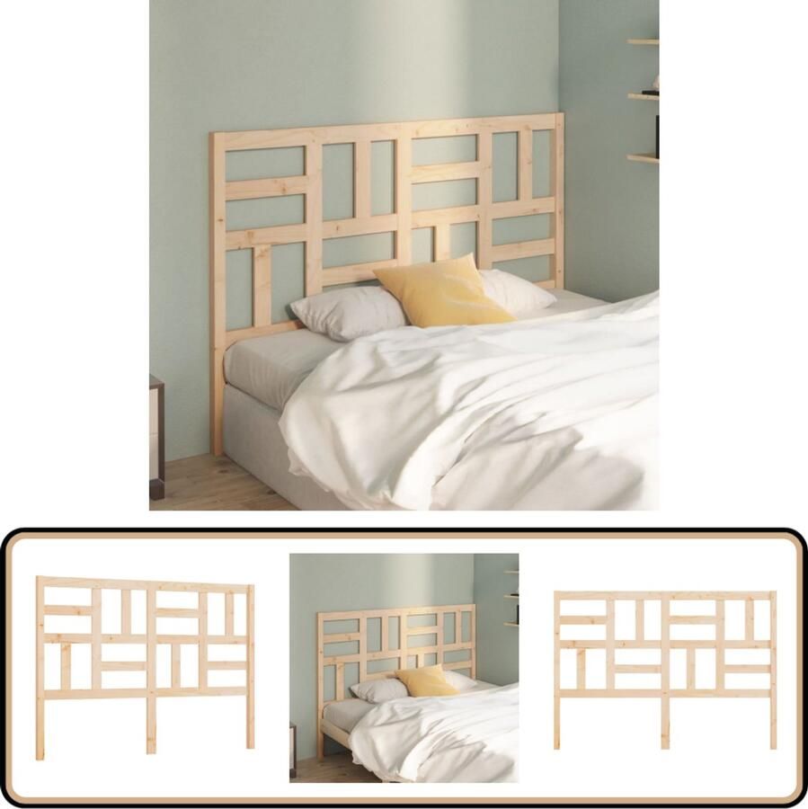 VidaXL Hoofdbord Grenenhout 156x104 cm Houten Hoofdbord Hoofddekens Beddecoratie Slaapkamers Grenenhout Meubilair Trendy Hoofdbord Massief Hout Bruine Hoofdbord