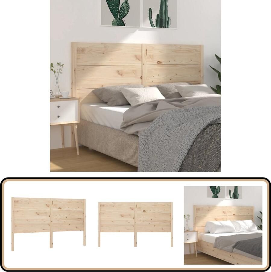 The Living Store Houten Hoofdeinde Hoofdbord 166 x 4 x 100 cm Grenenhout Hoofdboard Hoofdbord Hout Grenenhout Vintage
