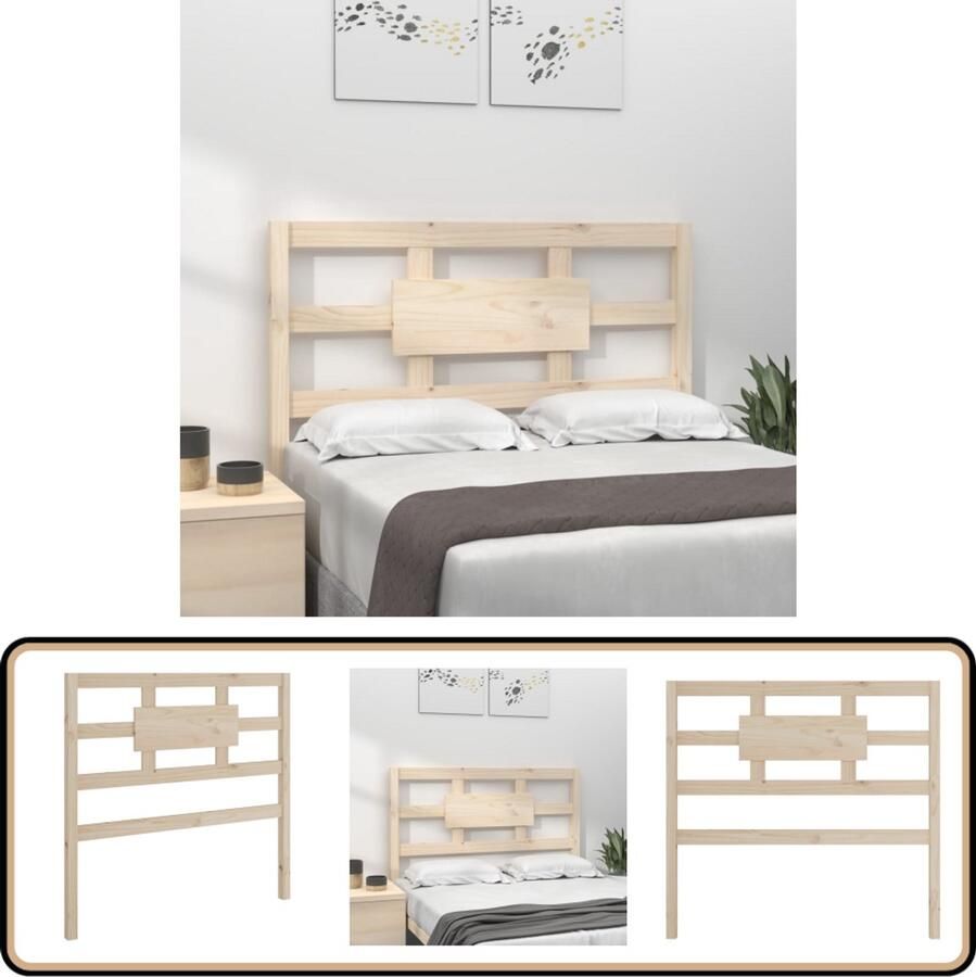 The Living Store Hoofdbord 95 5x4x100 cm massief grenenhout Houten Hoofdeinde Hoofdboard Beddecoratie Slaapkamerstijl Rustiek Meubilair