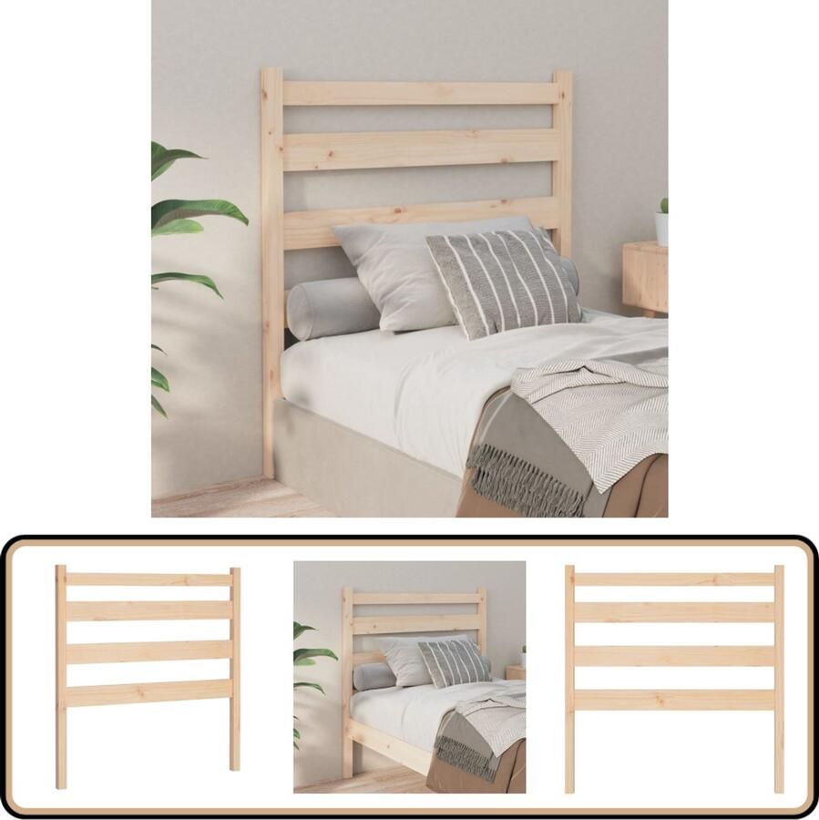 VidaXL Hoofdbord Grenenhout 96x100 cm Houten Hoofdbord Hoofddekens Beddecoratie Slaapkamers Massief Hout