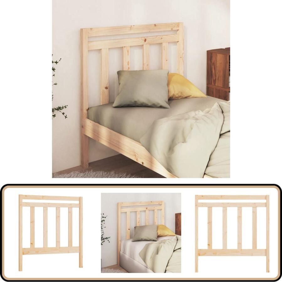 VidaXL Hoofdbord Grenenhout 96x100 cm Houten Hoofdbord Hoofdeinde Klassieke Stijl Grenenhout Bruine Kleur