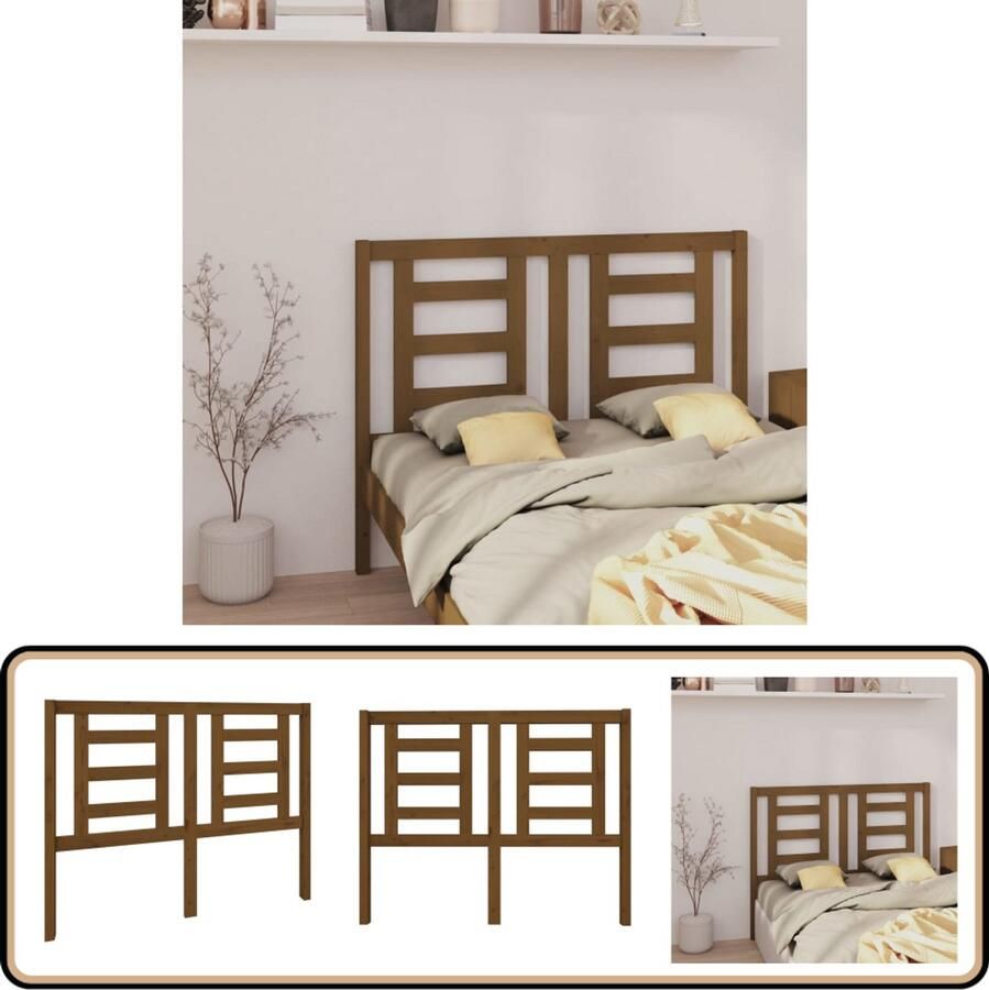 The Living Store Houten Hoofdeinde Hoogwaardig Grenenhout Ontvallend Gelat Ontwerp Comfortabele Ondersteuning Honingbruin 126 x 4 x 100 cm Houten Hoofdeinde Hoofdboard Grenenhout Bruine Hoofdeinde Comfortabel Hoofdbord