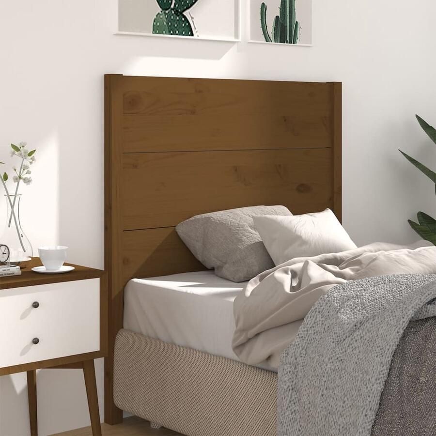 VidaXL Hoofdbord Grenenhout Honingbruin 81x100cm Hoofdboard Hoofdeinde Houten Hoofdbord Rustic Interieur Bed Frame Slaapkamer Decoratie Grenenhout Meubels - Foto 2